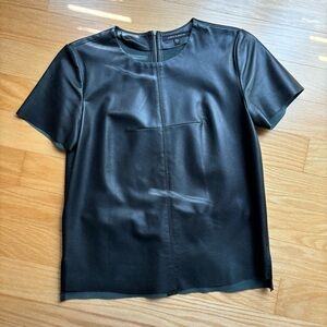 Judith & Charles Black Leather Top